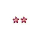 9ct-Gold-Rhodolite-Pink-Tourmaline-Flower-Stud-Earrings Sale