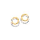 9ct-Gold-Two-Tone-Double-Circle-Stud-Earrings Sale