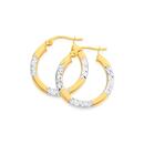 9ct-Gold-15mm-Square-Tube-Alternate-Diamond-Cut-Hoop-Earrings Sale