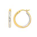 9ct-Gold-Two-Tone-25x15mm-Diamond-cut-Hoop-Earrings Sale