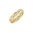 9ct-Gold-Two-Tone-Plait-Hollow-Stacker-Ring Sale