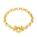 9ct-Gold-19cm-Solid-Diamond-Belcher-Bolt-Ring-Bracelet Sale