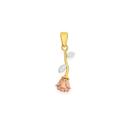 9ct-Tri-Tone-Gold-Rose-Drop-Pendant Sale