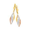 9ct-Gold-Tri-Tone-Pointed-Twist-Leverback-Drop-Earrings Sale