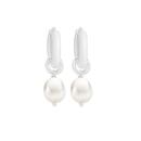Sterling-Silver-Pearl-Drop-Hoop-Earrings Sale