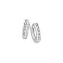 Sterling-Silver-10mm-Channel-Set-Cubic-Zirconia-Huggie-Earrings Sale