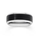 MY-Tungsten-Carbide-Matte-Black-Sterling-Silver-Plate-Edge-Mens-Ring Sale