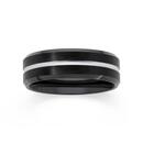 MY-Tungsten-Carbide-Black-Silver-Plate-Line-Ring Sale