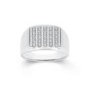 Silver-CZ-Five-Lines-Signet-Ring-Size-W Sale