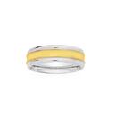 9ct-Gold-Silver-Concave-Centre-Gents-Ring Sale