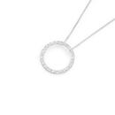 Sterling-Silver-Cubic-Zirconia-15mm-Fine-Open-Circle-Pendant Sale