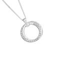 Silver-CZ-Plain-Overlap-Circle-Pendant Sale