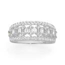 Sterling-Silver-Cubic-Zirconia-Fancy-Multi-Round-Emerald-Cut-Band-Ring Sale