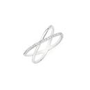 Silver-CZ-Fine-Crossover-Ring-Size-O Sale