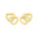 9ct-Gold-Entwined-Double-Open-Heart-Stud-Earrings Sale