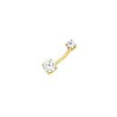 9ct-Gold-Double-Round-Cubic-Zirconia-Belly-Bar Sale