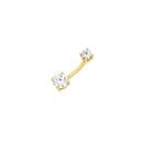 9ct-Gold-Double-Round-Cubic-Zirconia-Belly-Bar Sale