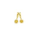 9ct-Gold-Sunflower-Drop-Huggie-Earrings Sale