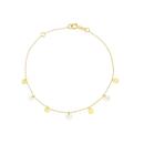 9ct-Gold-19cm-Multi-Mother-of-Pearl-and-Disc-Trace-Bracelet Sale