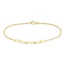 9ct-Gold-19cm-Paperclip-Curb-Double-Strand-Bracelet Sale