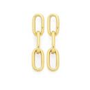 9ct-Gold-Triple-Oval-Drop-Stud-Earrings Sale