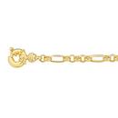 9ct-Gold-185cm-Solid-Belcher-Figaro-Bolt-Ring-Bracelet Sale