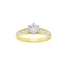 9ct-Gold-Diamond-Solitaire-Shoulder-Ring Sale