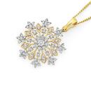 9ct-Gold-Diamond-Snowflake-Pendant Sale