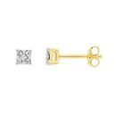 9ct-Gold-Diamond-Square-Stud-Earrings Sale