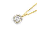 9ct-Gold-Diamond-Cushion-Pendant Sale