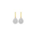 9ct-Two-Tone-Gold-Diamond-Pear-Cluster-Drop-Stud-Earrings Sale