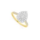 9ct-Two-Tone-Gold-Diamond-Pear-Cluster-Ring Sale