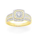 9ct-Gold-Diamond-Cushion-Shape-Ring Sale