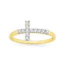 9ct-Gold-Diamond-Cross-Ring Sale