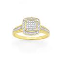 9ct-Gold-Diamond-Cushion-Shape-Shoulder-Set-Dress-Ring Sale