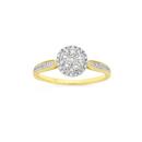 9ct-Two-Tone-Gold-Diamond-Round-Cluster-Ring Sale