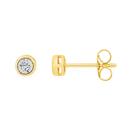 9ct-Two-Tone-Gold-Diamond-Bezel-Set-Stud-Earrings Sale