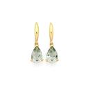 9ct-Gold-Green-Amethyst-Pear-Shape-Earrings Sale