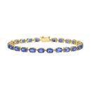 9ct-Gold-Created-Ceylon-Sapphire-Oval-Cut-Bracelet Sale