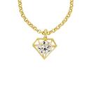 9ct-Gold-Cubic-Zirconia-Open-Diamond-Shape-Pendant Sale