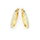 9ct-Gold-Cubic-Zirconia-Hoop-Earrings Sale