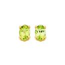 9ct-Gold-Peridot-Oval-Cut-Stud-Earrings Sale