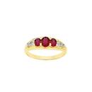 9ct-Gold-Created-Ruby-Diamond-Tilogy-Ring Sale