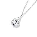 Sterling-Silver-Cubic-Zirconia-Teardrop-Pendant Sale