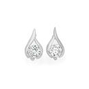 Silver-Cubic-Zirconia-In-Small-Teardrop-Stud-Earrings Sale