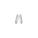 Silver-Pink-CZ-Channel-Set-Hoop-Earrings Sale