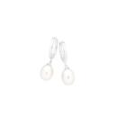 Silver-Cultured-Freshwater-Pearl-Drop-On-Huggie-Earrings Sale