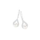 Sterling-Silver-Cultured-Freshwater-Pearl-Cubic-Zirconia-Open-Pear-Drops Sale