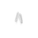 Silver-CZ-Claw-Set-Long-Link-Hoop-Earrings Sale