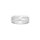 Silver-CZ-Diagonal-Stripe-Ring-Size-T Sale